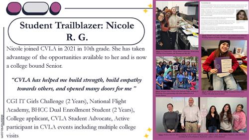 information about CVLA student Nicole.